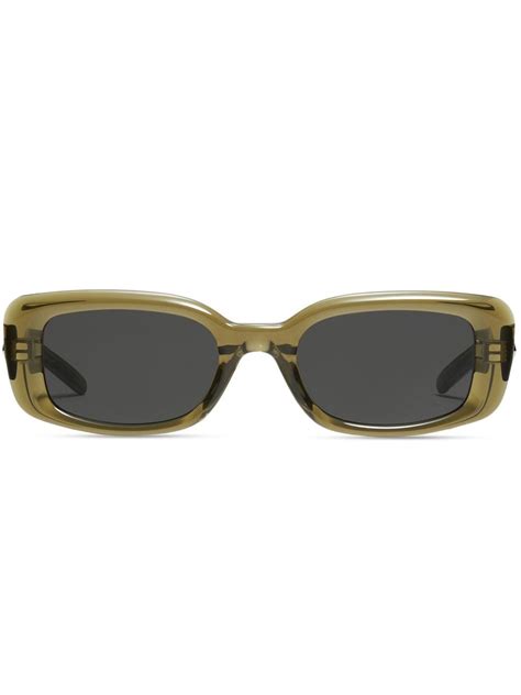 green rectangular sunglasses